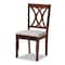 Baxton Studio Irene Grey Upholstered and Walnut Wood 5-Piece Dining Set 173-9882-10899 - alternate 7